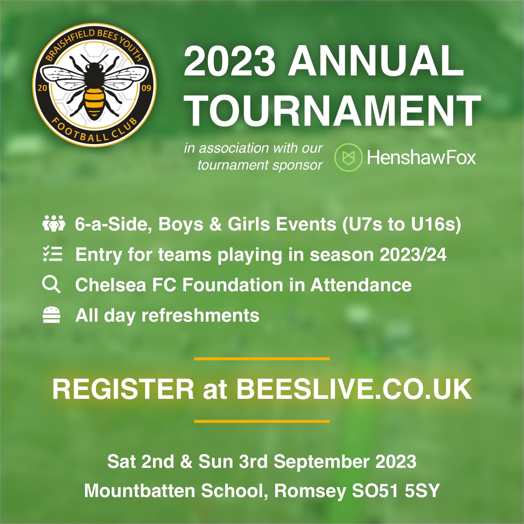 Braishfield Bees Annual Football Tournament 2023 — Junior Grassroots