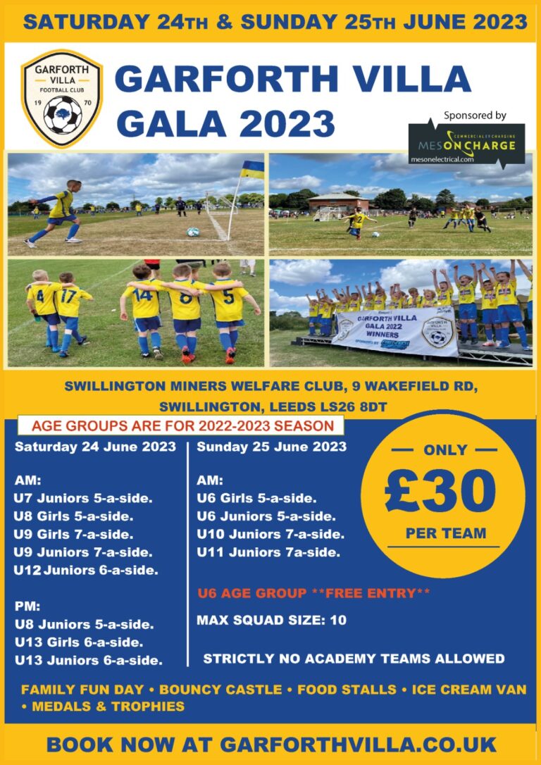 Garforth Villa FC Gala Tournament 2023 Junior Grassroots